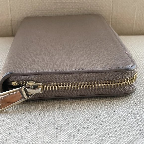 Furla Women Wristlet Genuine Leather Beige Wallet Card Holder Purse - Picture 3 of 12